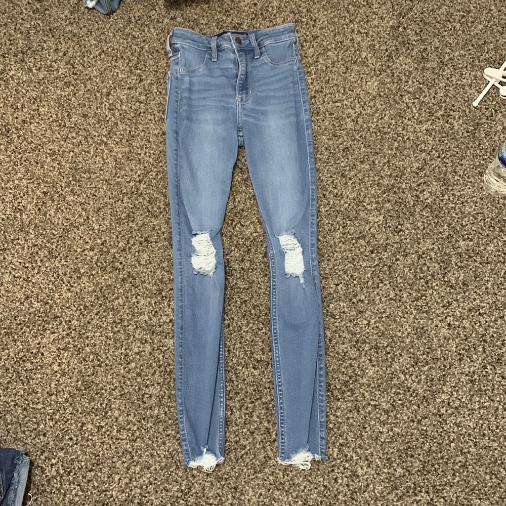 Hollister Blue High-Rise Jean Leggings Advanced Stretch size 00S (23W 26L)